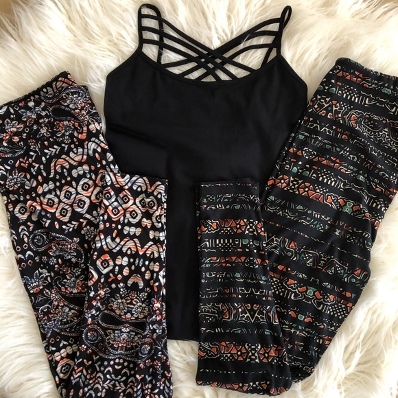LuLaRoe Other - 🖤Strappy Cami & 2 Pr. TC Lularoe leggings 🖤